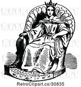Vector Clip Art of Retro Princess in a Chair by Prawny Vintage