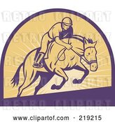 Vector Clip Art of Retro Purple and Yellow Horse Racing Logo by Patrimonio