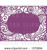 Vector Clip Art of Retro Purple Swirl Floral Frame by BNP Design Studio