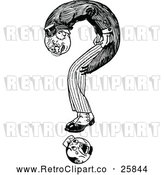 Vector Clip Art of Retro Question Mark Man 2 by Prawny Vintage