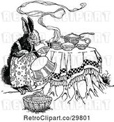 Vector Clip Art of Retro Rabbit Cooking by Prawny Vintage