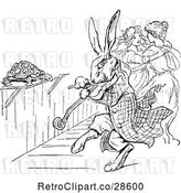Vector Clip Art of Retro Rabbit Playing a Fiddle by Prawny Vintage