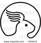 Vector Clip Art of Retro Rabbit with a Wing Ear by Patrimonio