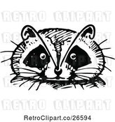 Vector Clip Art of Retro Raccoon Face by Prawny Vintage