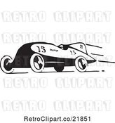 Vector Clip Art of Retro Race Car Speeding to the Left by BestVector
