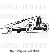 Vector Clip Art of Retro Race Car Speeding to the Right by BestVector