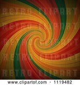 Vector Clip Art of Retro Rainbow Swirl with a Corrugated Cardboard Texture by Elaineitalia