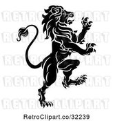 Vector Clip Art of Retro Rampant Lion by AtStockIllustration