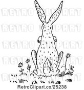 Vector Clip Art of Retro Rear View of a Rabbit by Prawny Vintage