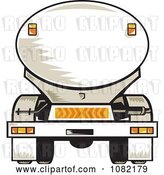 Vector Clip Art of Retro Rear Vview of a Tanker Big Rig Truck by Patrimonio