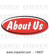 Vector Clip Art of Retro Red About Us Internet Website Button by Andy Nortnik