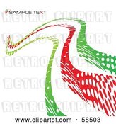 Vector Clip Art of Retro Red and Green Curvy Line Background with Sample Text by MilsiArt