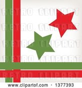 Vector Clip Art of Retro Red and Green Stars with a Border of Lines by Cherie Reve