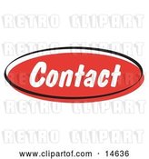 Vector Clip Art of Retro Red Contact Internet Website Button by Andy Nortnik