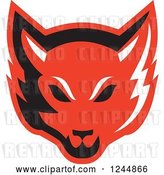 Vector Clip Art of Retro Red Fox Face by Patrimonio