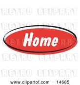 Vector Clip Art of Retro Red Home Internet Website Button Clipart Illustration by Andy Nortnik