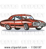 Vector Clip Art of Retro Red Muscle Car by Patrimonio
