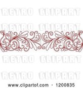 Vector Clip Art of Retro Red Ornate Floral Border 2 by Vector Tradition SM