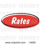 Vector Clip Art of Retro Red Rates Internet Website Button by Andy Nortnik