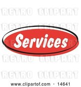 Vector Clip Art of Retro Red Services Internet Website Button by Andy Nortnik