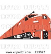 Vector Clip Art of Retro Red Train by Patrimonio