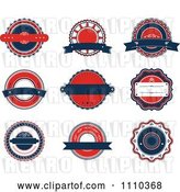 Vector Clip Art of Retro Red White and Blue Labels by Vector Tradition SM