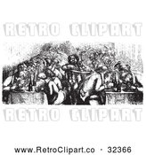 Vector Clip Art of Retro Restaurant on the Rhine Boat in Black and White by Picsburg