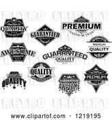 Vector Clip Art of Retro Retail Quality Labels with Sample Text by Vector Tradition SM