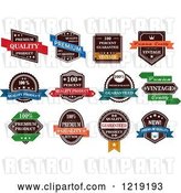 Vector Clip Art of Retro Retail Quality Labels with Sample Text by Vector Tradition SM