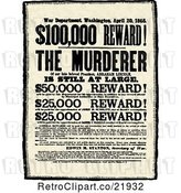 Vector Clip Art of Retro Reward for Murderer Sign by BestVector