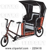 Vector Clip Art of Retro Rickshaw by Patrimonio