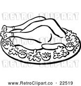 Vector Clip Art of Retro Roasted Chicken by BestVector