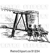 Vector Clip Art of Retro Roman Soldiers with a Battering Ram by Prawny Vintage