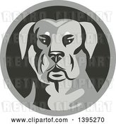 Vector Clip Art of Retro Rottweiler Head in a Circle by Patrimonio