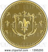 Vector Clip Art of Retro Round Fleur De Lis Coat of Arms Shield by Patrimonio