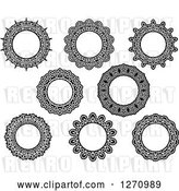 Vector Clip Art of Retro Round Lace Frame Designs by Vector Tradition SM