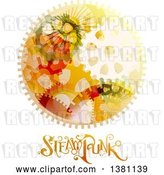 Vector Clip Art of Retro Round Steampunk Frame with Gears and Text by BNP Design Studio