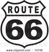 Vector Clip Art of Retro Route 66 Sign by Andy Nortnik