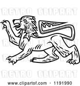 Vector Clip Art of Retro Royal Heraldic Lion by Vector Tradition SM