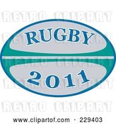 Vector Clip Art of Retro Rugby 2011 Icon - 1 by Patrimonio