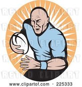 Vector Clip Art of Retro Rugby Football Player Logo - 4 by Patrimonio