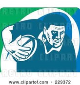 Vector Clip Art of Retro Rugby Player - 2 by Patrimonio