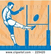 Vector Clip Art of Retro Rugby Player - 3 by Patrimonio