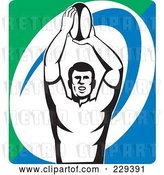 Vector Clip Art of Retro Rugby Player - 4 by Patrimonio