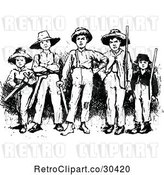 Vector Clip Art of Retro Rugged Boys by Prawny Vintage