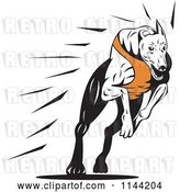 Vector Clip Art of Retro Running Greyhound Dog 2 by Patrimonio