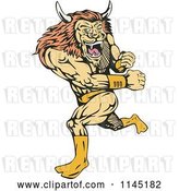 Vector Clip Art of Retro Running Lion Guy Villain by Patrimonio