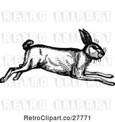 Vector Clip Art of Retro Running Rabbit by Prawny Vintage