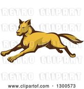 Vector Clip Art of Retro Running Wild Dog or Wolf by Patrimonio