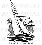 Vector Clip Art of Retro Sailing Boat by BestVector